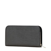 サンローラン ロゴ 長財布 ブラック レザー レディース SAINT LAURENT 【中古】